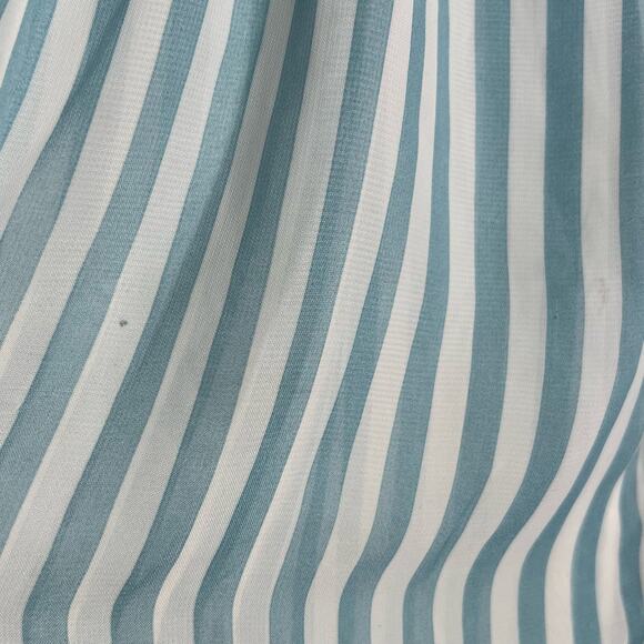 ELODIE Striped Short Sleeve Button-Front Shirt Blouse Sheer Blue White Size M/L - Picture 9 of 11